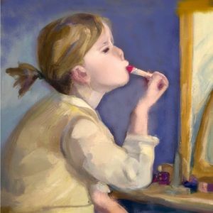 Original Art “Mom’s Lipstick” Signed Print On Canvas Board Ready to hang